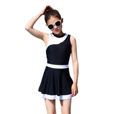 로을 초등학생 여아수영복 스커트 민소매 실내 생존수영 래쉬가드