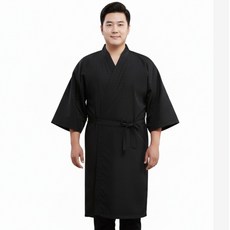 개꿀굿즈 빅사이즈 3D 패턴 미용실 가운, 1개, 블랙