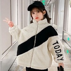 주니유니 주니어 투데이뽀글이집업자켓 뽀글이자켓 자매겨울자켓