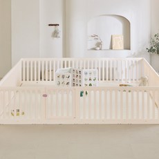 [단품] 플로리아 허그쉴드 베이비룸 아기 울타리 안전 문 가드 플레이룸 침대, 버터크림, 코너커넥터 2P, 2개