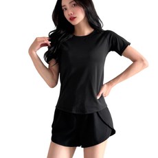 마린웨이브 엘라스틴 러닝 트레이닝복 헬스복 반팔 반바지 상하의 세트