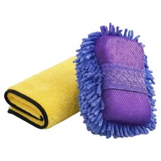 차량전용 세차 양털 스펀지 1개 + 극세사 타월 1장