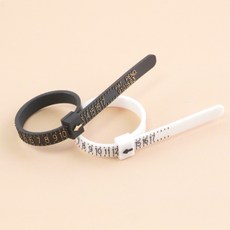 여고니야 반지 사이즈 측정 반지호수 측정기 2P, 2개, 블랙 화이트
