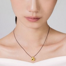 베라토 24K 순금 블랙 드롭 목걸이