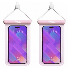 쉘위스윔 핸드폰방수팩 코튼 넥스트랩 IPX8, 2개, 핑크