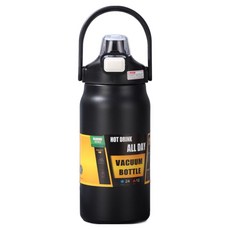 투데이리빙 스트로우 스포츠 진공 스텐 텀블러 빨대 대용량 보온 보냉 보틀 운동 헬스 손잡이 물병 물통 워터 보온병, 1개, 1000ml, R98304B(블랙