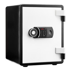 루셀 선일금고 디지털 지문인식 내화금고 YES-031DF 63kg 경보기장착 내부서랍 선반, 블랙&화이트