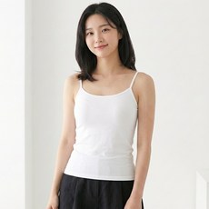 에어로쿨 캡내장 나시 여성 캐미솔 노밴드 일체형 패드 끈나시