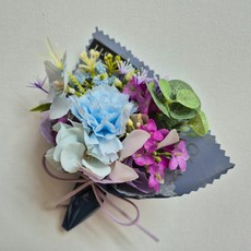 성묘 납골당 봉안당 추모원 꾸미기 핸드메이드 실크플라워 리스9종 미니꽃다발10종 미니화병3종, 1개, 꽃다발 카네이션 블루