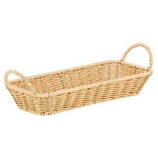 하우스레시피 PP 라탄 손잡이 트레이, 베이지, 1개