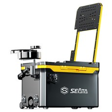 SEATA 38L 낚시용 아이스박스 캐리어 손잡이형 의자 좌식 바퀴 달린 바다낚시 태클박스, 블랙골드 박스단품