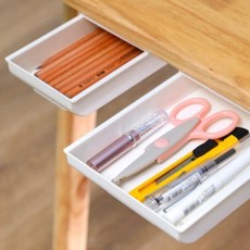 더유블 무타공 슬라이딩 히든 서랍, 화이트 1+1, 1단