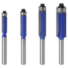 4종 트리머 6MM 자루직경 트리머비트 복사날 베어링비트 세트 공구엔 목공 트리머날 라우터비트, 1세트