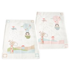 cuby n mom 動物熱氣球印花防水墊, 黃色, 1入