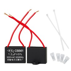 Zotaz 기동 콘덴서 선풍기 캐패시터 CBB61 500V (AC 450V 호환), 2개, 1.2uF