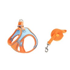치타샾 강아지 고양이 빛반사 하네스세트, 블루오렌지, 1세트