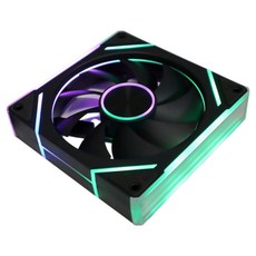 쿨링팬 ARGB LED 120mm 컴퓨터 케이스쿨러 팬, LM120ARBO 블랙 배기