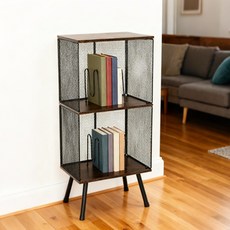 모던마켓 홈 프리미엄 수납정리 레코드 보관함 레코드 플레이어 스탠드 원목 LP 책 잡지 다용도 캐비닛 스튜디오 앨범 수납 정리함 레코드 수납장, 브라운