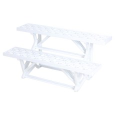 계단식 화분진열대 2단 베란다선반 인테리어 거치대 받침대 화분선반, 1개, 화이트