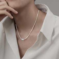 꽃소담 남자 행운 팬던트 뱀줄 실버 목걸이 써지컬스틸 은도금 데일리 패션 목걸이 변색방지 HZHF3421