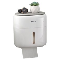 원터치 화장실 휴지걸이 화장지케이스, 1개, 그레이 화이트 대형