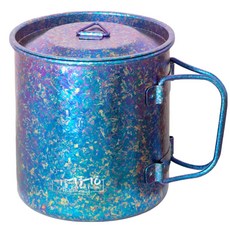 티토 티타늄 캠핑 싱글 머그컵 450ml, 1개, 피콕블루