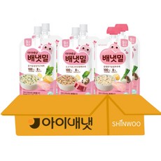 [아이배냇] 배냇밀 베베 짜먹는 유아용 후기 이유식 3종, 300g, 2세트, 소고기표고2 + 닭가슴살감자2 + 닭가슴살부추2