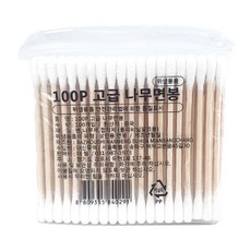 고급 나무 면봉, 120개, 100개입