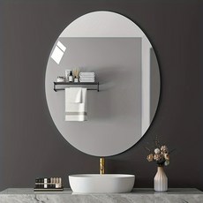 아크릴 타원형 거울 욕실 화장실 세면대 벽 자체 접착 부드러운 거울 불규칙한 거실 침실 화장대 거울