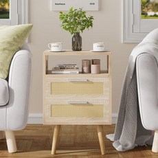 에코 소라노 침대옆 머릿장 협탁 수납장 다용도 소파 보조 테이블 침실 거실, 1개, 내추럴HST015N