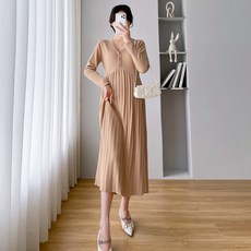 Asure 임부복 롱슬리브 니트 임산부원피스 봄가을 빅사이즈임부복