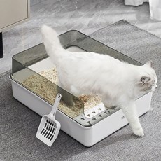 딩동펫 크리닝 오픈 고양이 화장실, 크림화이트, 1개