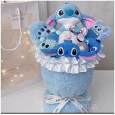 Stitch 스티치 인형 꽃다발 귀여운 봉제인형 부케 선물용, 1개