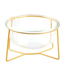 SPENCER 寵物飯碗 480ml, 透明 + 金色, 1個