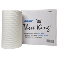 쓰리킹 하이브리드 무코팅 백색 흡수지 미트페이퍼, 2개