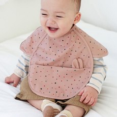 마롤로뜨 아기 방수 턱받이 침받이, 1개, 1개입, 도트 모브핑크_방수턱받이