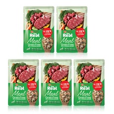 하림펫푸드 전연령 강아지 더리얼 밀 그레인프리 화식사료, 소, 60g, 5개