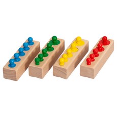 정품 boby 몬테소리 소켓 실린더 블록 교구 퍼즐 소근육 발달 원목 장난감 베이비 토들러, 2) 컬러 무늬 실린더, 1개