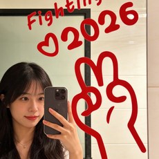 체리티 2026 새해 설날 신년 축복 화이팅 파이팅 귀여운 감성 디자인 인테리어 소품용 굿 분위기 업 창문 데코 스티커, 레드