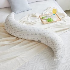 모두의러그 듀라론 냉감 S바디필로우 긴베개 롱쿠션 커버+휴비스 솜, 바디필로우 커버+휴비스 솜, 웨일(물결모양)