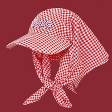 MOMOYA 고방체크 스카프 볼캡 두건 자외선차단 모자