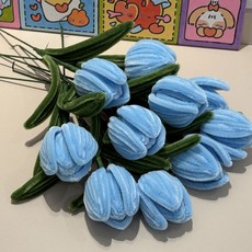 다람이네 모루꽃완제품 꽃다발 만들기 키트, 1개, 하늘