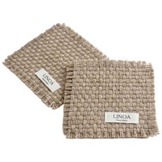 리노아 홈카페 린넨 패브릭 사각 컵받침 소음방지 코스터 2P, 1개, 내추럴 샌드