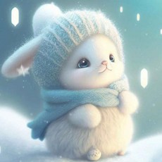 톰앤토미e 심플한 감성 십자수 귀여운 토끼 실십자수 면사, 민트, 1개