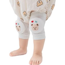 시월에인절 유아 자수 돌아기 여름 무릎보호대 1세트, 곰돌이, 2개