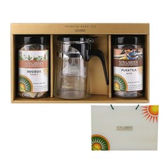 罐裝優質花草茶三角茶包 2款組+過濾壺 D款, 博士茶+普洱茶+茶壺+購物袋, 1盒