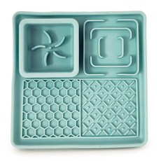 꼬물이네샵 반려동물 급체방지 흡착식 슬로우식기 실리콘식기 리킹매트, 1개, 아쿠아민트