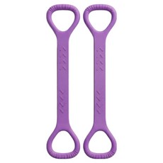 라이프엔라이크 운동 밴드 스트레칭 밴드 손잡이형 어깨 자세교정 홈트 요가 밴드 고무밴드, 2개, 퍼플