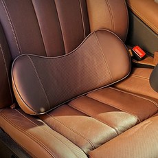 벤비아 레더백 자동차 메모리폼 요추쿠션 허리쿠션 차량용 목쿠션 골반쿠션 가죽 럼버서포트 2세대 후크고정 00550, 1번 요추 다크브라운, 1개