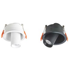 LED 실린더 COB 다운라이트 숏타입 10W 원통 스포트조명 플리커프리, 블랙, 1개, 전구색(노란빛)